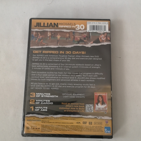 Jillian Michaels Ripped in 30 Minutes DVD Sealed and Brand New - Picture 2 of 2